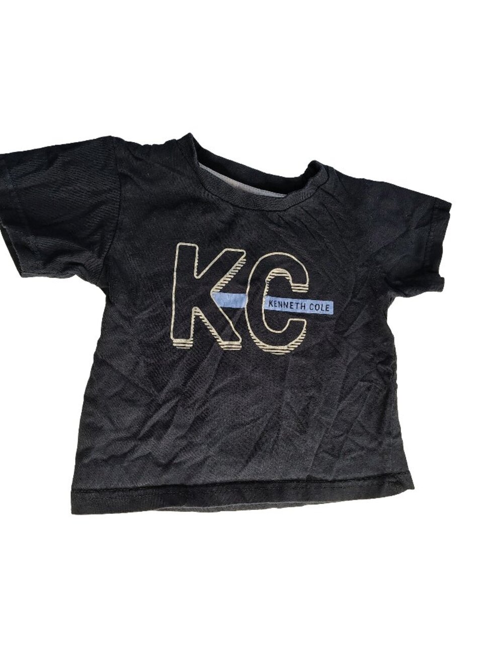 Boys Size 24M Navy Blue Short Sleeve Kenneth Cole Designer Branded Logo T-Shirt